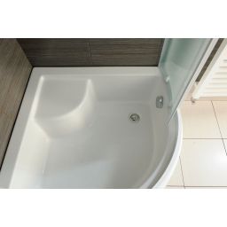 Aqualine brodzik 90x90 cm półokrągły biały C93