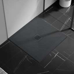 Balneo Stone Tray brodzik 90x90 cm kwadratowy kompozyt ciemnoszary STFDG909025