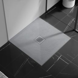 Balneo Stone Tray brodzik 90x90 cm kwadratowy kompozyt jasnoszary STFLG909025