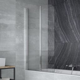 Besco Prime parawan nawannowy 90x140 cm dwuskrzydłowy szkło przezroczyste PNP-2S