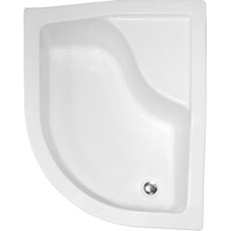 Besco Maxi brodzik 100x80 cm półokrągły asymetryczny lewy biały #BAM-100-NL