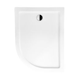 Besco Saturn brodzik 100x80 cm półokrągły asymetryczny lewy biały #BAS-100-NL