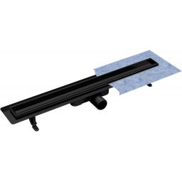 Besco Virgo Nero Duo odpływ prysznicowy liniowy 80 cm czarny mat OL-80-VN