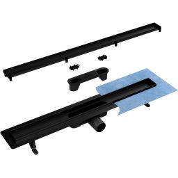 Besco Virgo Nero Duo odpływ prysznicowy liniowy 80 cm czarny mat OL-80-VN