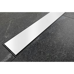 Besco Virgo White odpływ prysznicowy liniowy 60 cm białe szkło hartowane OL-60-VW