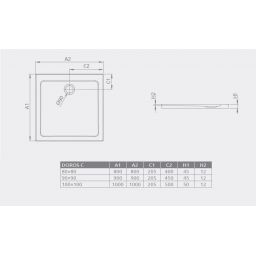Radaway Doros C brodzik 90x90 cm kwadratowy biały SDRC9090-01