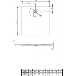 Radaway Kyntos C brodzik 90x90 cm kwadratowy konglomeratowy biały HKC9090-04