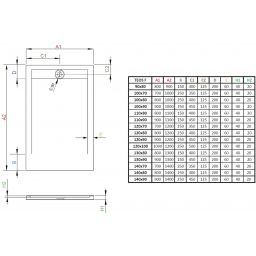 Radaway Teos F brodzik 100x70 cm konglomeratowy biały HTF10070-04