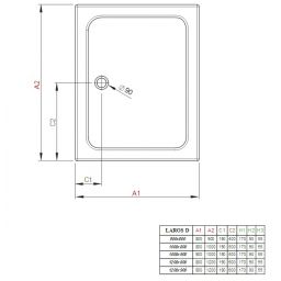 Radaway Laros D Compact brodzik 120x90 cm prostokątny biały SLD91217-01