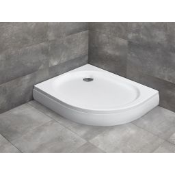 Radaway Patmos E brodzik 100x80 cm półokrągły lewy biały 4P81155-03L