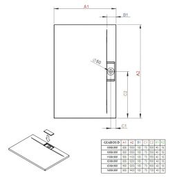 Radaway Giaros D brodzik 100x90 cm prostokątny MKGD1090-03