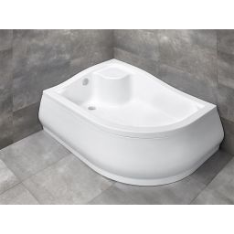 Radaway Korfu E brodzik 100x80 cm półokrągły lewy biały 4E81400-03L