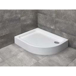 Radaway Laros E Compact brodzik 100x80 cm półokrągły lewy biały SLE81017-01L