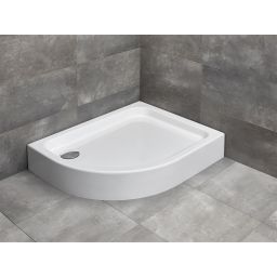 Radaway Laros E Compact brodzik 100x80 cm półokrągły prawy biały SLE81017-01R