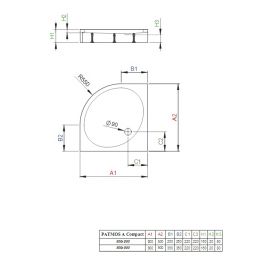 Radaway Patmos A Compact brodzik 90x90 cm półokrągły biały 4S99155-05