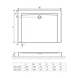 Excellent Forma Compact brodzik 90x120 cm prostokątny biały BREX.FOR12WHC