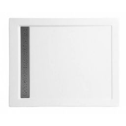 Polimat West brodzik 140x80 cm prostokątny biały 00541