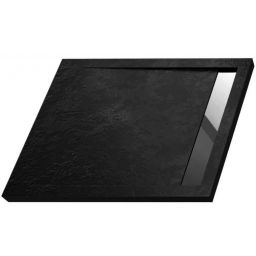 Polimat West New brodzik prostokątny 110x90 cm czarny 00354