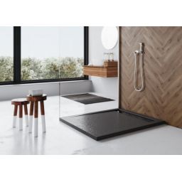 Polimat West New brodzik prostokątny 110x90 cm czarny 00354