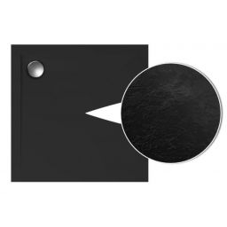 Polimat Geos brodzik 80x80 cm kwadratowy czarny 00379