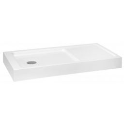 Polimat Mars brodzik 140x70 cm prostokątny biały 00435