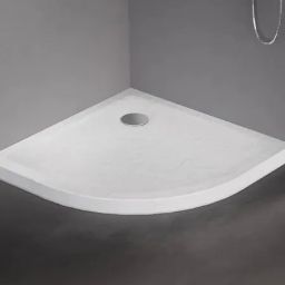 New Trendy Mild Stone brodzik 90x90 cm półokrągły biały B-0538