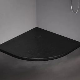 New Trendy Mild Stone brodzik 90x90 cm półokrągły czarny B-0580