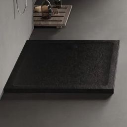 New Trendy Mild Stone brodzik 140x80 cm prostokątny czarny B-0594