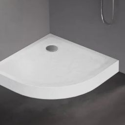 New Trendy Mild Stone brodzik 90x90 cm półokrągły biały B-0517