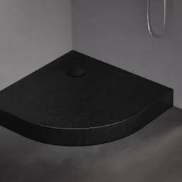 New Trendy Mild Stone brodzik 90x90 cm półokrągły czarny B-0559
