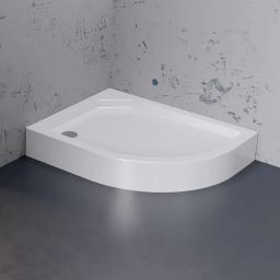 New Trendy New Maxima brodzik 120x85 cm półokrągły asymetryczny lewy biały B-0340