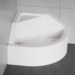 New Trendy Angus brodzik półokrągły 90x90 cm biały B-0362