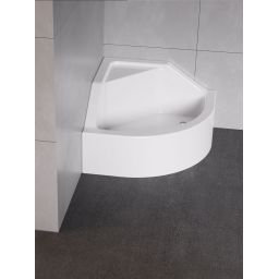 New Trendy Angus brodzik półokrągły 90x90 cm biały B-0362