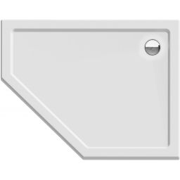 Outlet - New Trendy New Azura brodzik 100x80 cm pięciokątny prawy biały B-0419