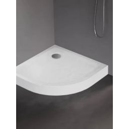 New Trendy Mild Stone brodzik 90x90 cm półokrągły biały B-0517