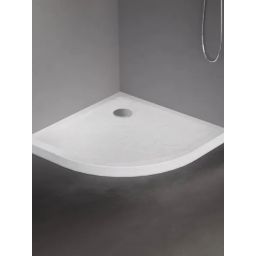 New Trendy Mild Stone brodzik 90x90 cm półokrągły biały B-0538