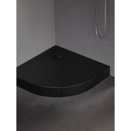 New Trendy Mild Stone brodzik 90x90 cm półokrągły czarny B-0559
