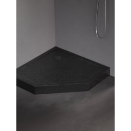 New Trendy Mild Stone brodzik pięciokątny 90x90 cm czarny B-0561