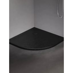 New Trendy Mild Stone brodzik 90x90 cm półokrągły czarny B-0580