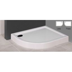 Novellini City brodzik 90x80 cm półokrągły asymetryczny prawy biały MNQ809017D-30