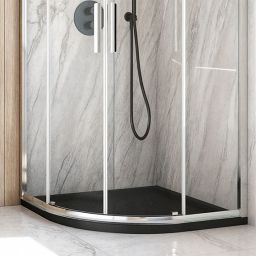 Oltens Superior brodzik półokrągły 80x80 cm czarny 16001300
