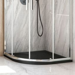 Oltens Superior brodzik półokrągły 90x90 cm czarny 16002300