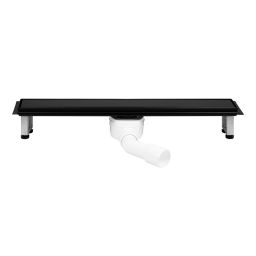 Oltens Langan 90 uniwersalny 2w1 odpływ prysznicowy liniowy 90 cm z kołnierzem czarny mat 30008300