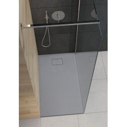 Oltens Bergytan brodzik 120x90 cm prostokątny RockSurface szary beton 15104700