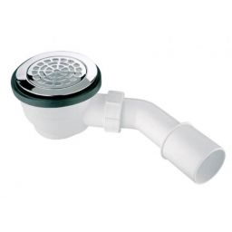 Polimat Fresco syfon do brodzika 90 mm z pokrywą ażurową mosiądz/chrom 6103007