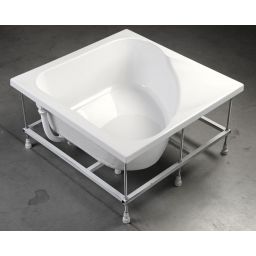 Polysan Carmen brodzik 90x90 cm kwadratowy ze stelażem biały 29711