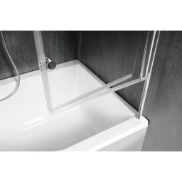 Polysan Odessa parawan nawannowy 97 cm srebrny/szkło przezroczyste 37127