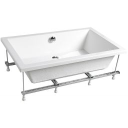 Polysan Deep brodzik 150x75 cm prostokątny ze stelażem biały 72386