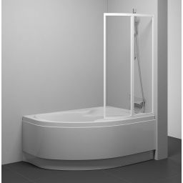 Ravak Rosa parawan nawannowy 90 cm 2-częściowy biały połysk/szkło przezroczyste 76P70100Z1