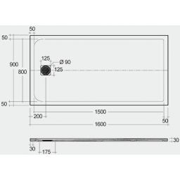 Rak Ceramics Feeling brodzik 90x160 cm prostokątny Raksolid biały RFST090160S500